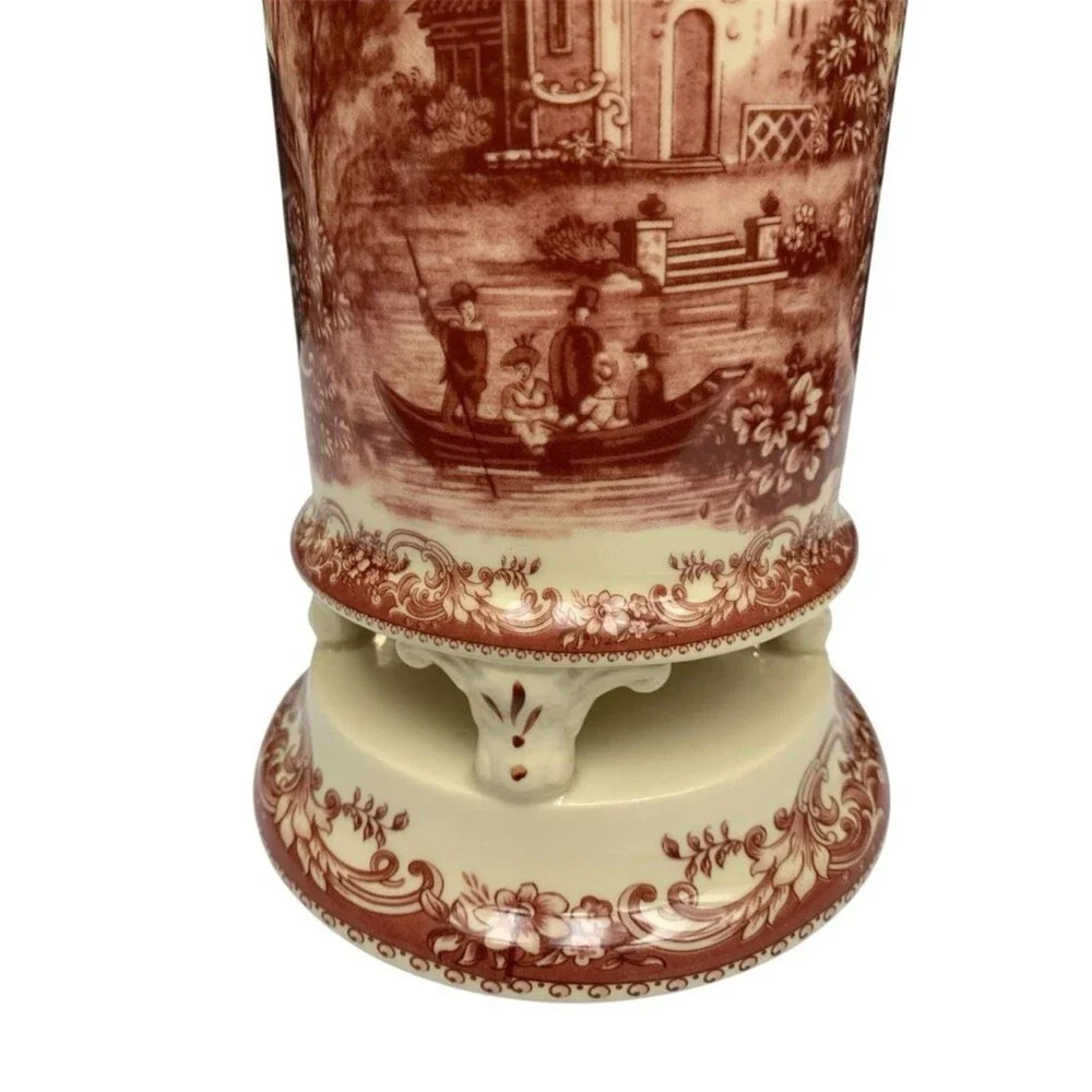 Burton + Burton Red Toile Floral Vase 10